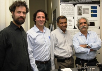From left: Potma, Capolino, Wickramasinghe and Apkarian collaborated on a $2 million grant (Photo by Bill Ross)