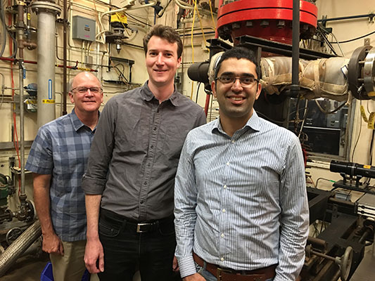 McDonell, Sullivan-Lewis and Kalantari (from left) will receive the best paper award in June at ASME Turbo Expo 2017. 