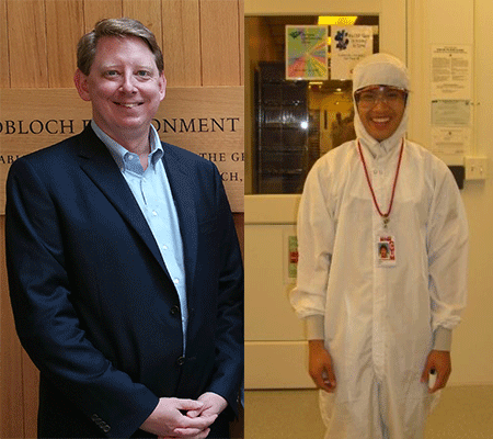 Burke (left) and Pham collaborated with researchers from Wright State University.