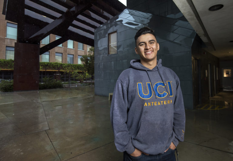 Freshman Marlon Pinedo, who’s majoring in materials science & engineering, took advantage of CAMP’s three-week, residential Summer Science Academy last year. Steve Zylius / UCI