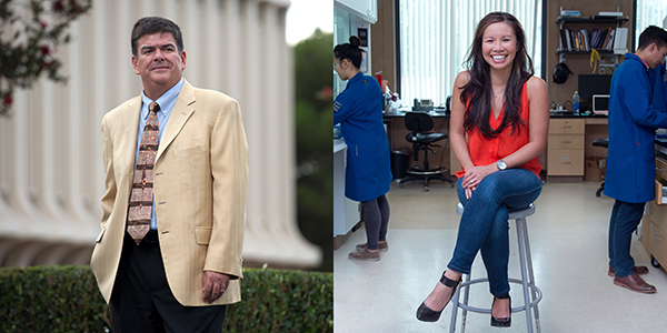 Enrique Lavernia and Michelle Khine are UCI’s fourth and fifth National Academy of Inventors fellows. Steve Zylius / UCI