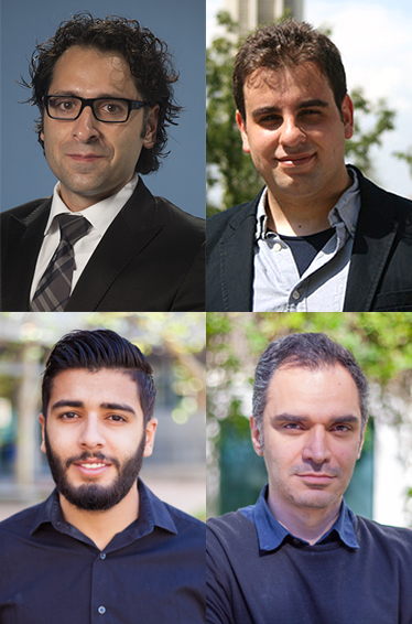 Pictured, clockwise, are Samueli School Assistant Professor Zak Kassas and graduate students Joe Khalife, Mohammad Neinavaie and Ali Abdallah, all will be recognized for their research at the IEEE/PLANS conference.