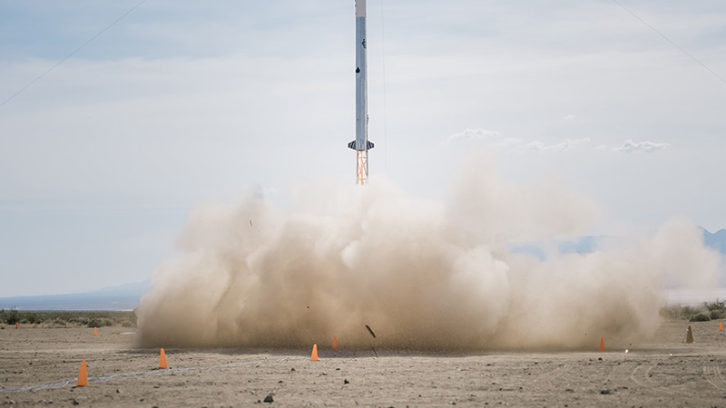 The methalox rocket launched by the UCI Rocket Project Liquids Team (Photo: Kyle Deck)