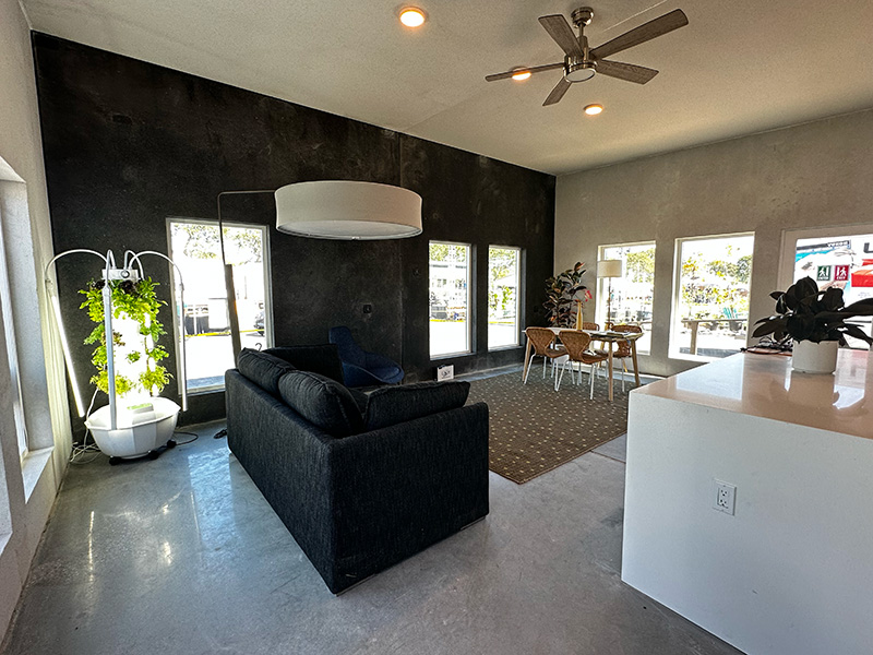 LUCID's great room included a living space, kitchen and tower garden (Photo: Natalie Tso/UCI)