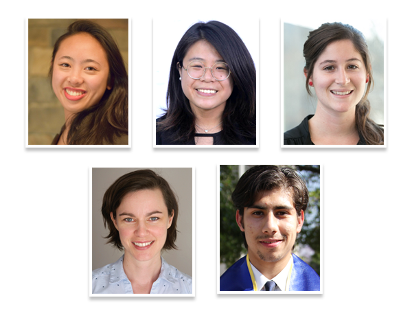 Pictured, clockwise top left, are graduate students Ariane Jong, Joanne Ly, Sarah Maxel, Aaron Ramirez and Megan McCarthy.