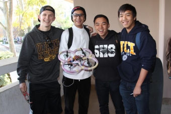 First place quadcopter team shows off the winning copter