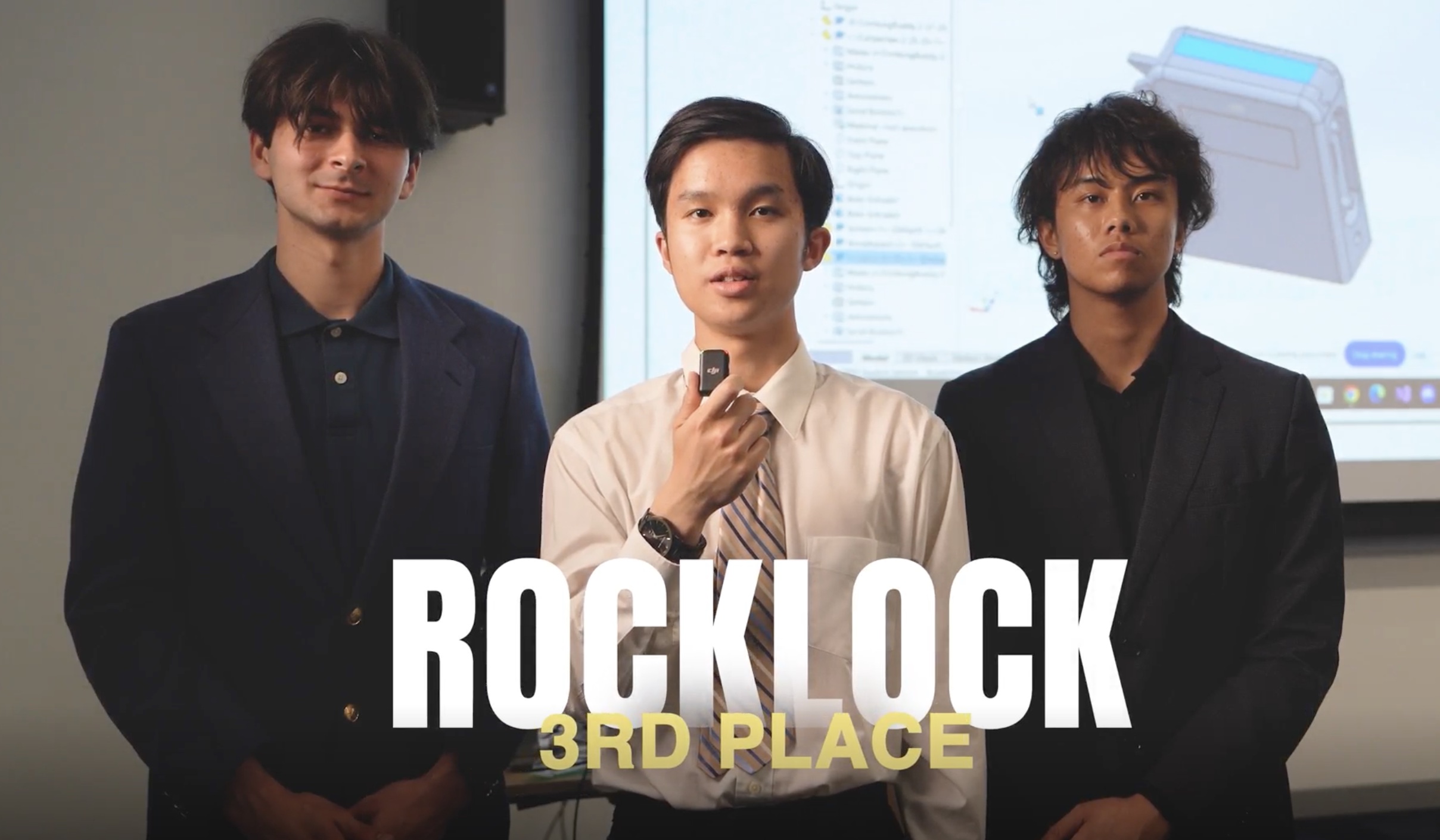 The RockLock team created a device to make rock climbing safer.