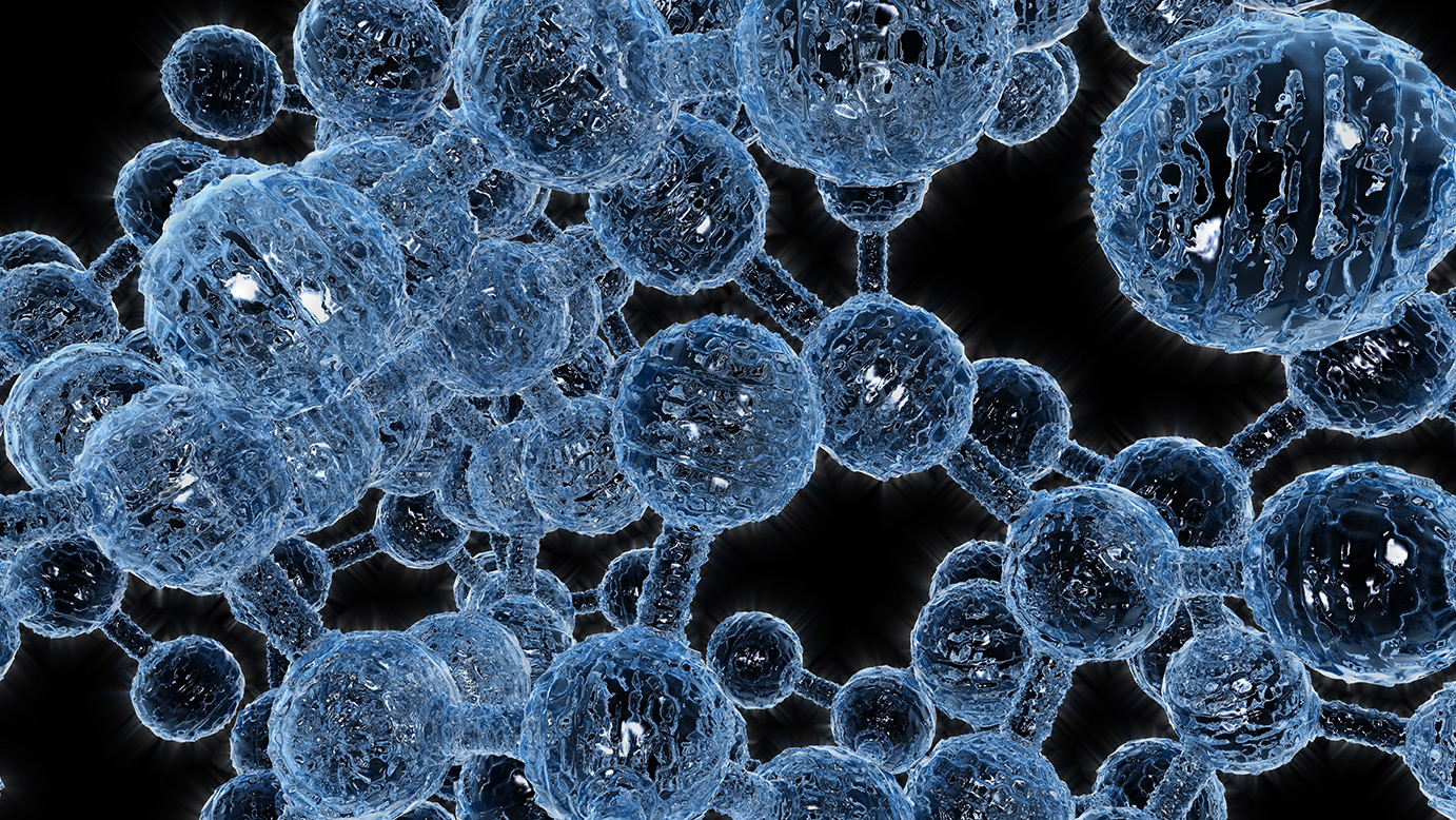 3D visualization of molecules isolated against a black background