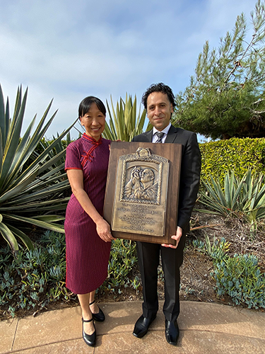 ION president Jade Morton, University of Colorado aerospace engineering professor and previous Thurlow Award winner, presented Kassas with the engraved plaque. 