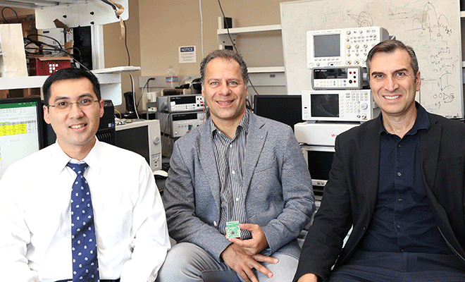 UCI researchers An Do, Payam Heydari, and Zoran Nenadic will work with collaborators from Caltech and USC on an NSF-funded project to develop a brain-computer interface to help victims of spinal cord injuries walk again. 