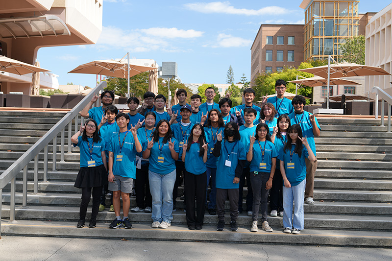 The high school students at UCI’s inaugural Robotics Camp 