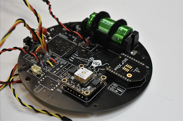 The UCI CanSat printed circuit board was designed by the electrical team to house all the electronics, including the microcontroller and required sensors. 
