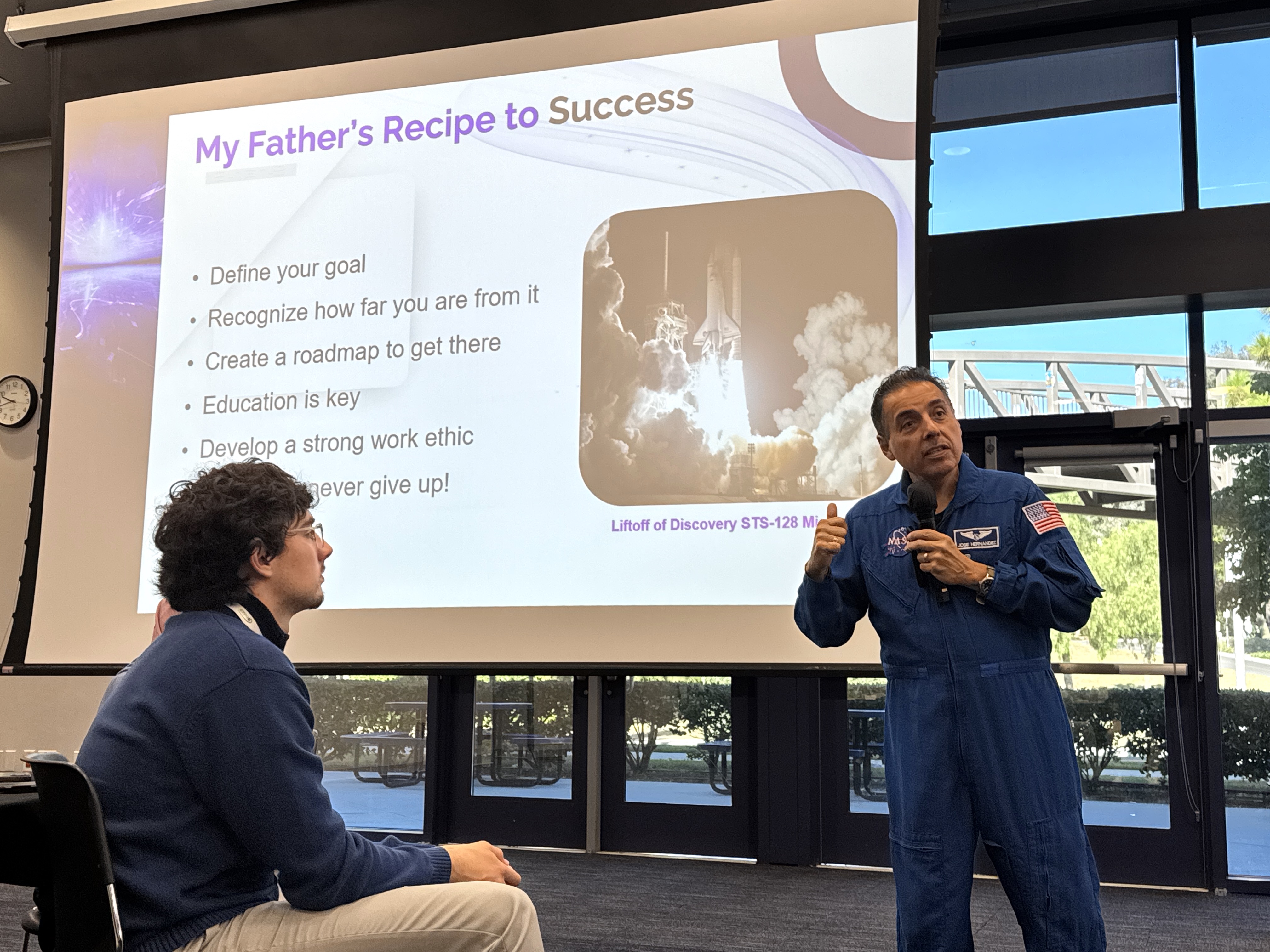 José Hernández shares his father’s recipe to success at the2025  MAES Leadership Academy hosted by UC Irvine.