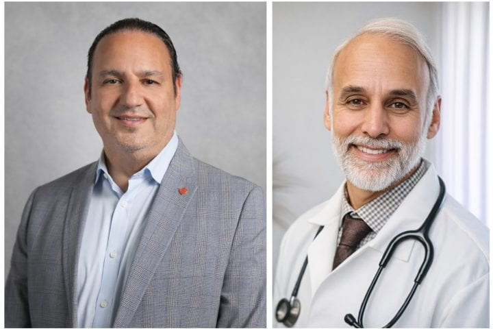 UC Irvine’s Arash Kheradvar (left) and Gregg Pressman of Jefferson Health and their teams collaborated on a project to underscore differences in two prevalent forms of mitral valve stenosis in the heart. The research will help improve the diagnosis and treatment of the heart condition that impacts as much as 15 percent of the population. Arash Kheradvar / UC Irvine