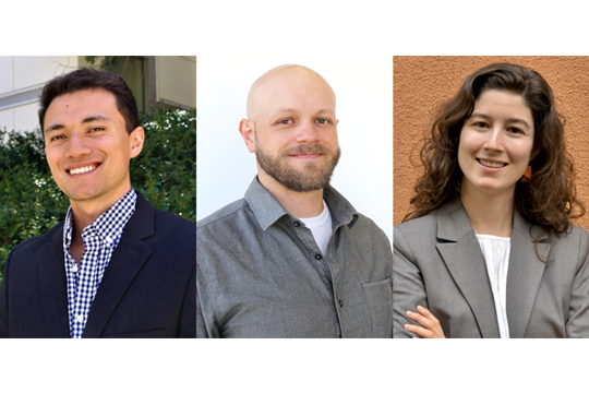 The UC Irvine Graduate Division awarded dissertation fellowships to three engineering graduate students, Austin Lefebvre, Paul Marsh and Irene Martinez, for the 2021-22 academic year