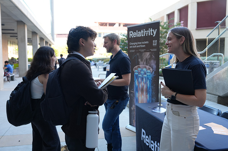 Companies welcomed inquires from students at their booths (Photo: Natalie Tso/UCI).