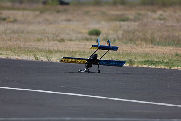 On mission two, the UCI aircraft lost thrust during take-off and took a nose dive, which bent the landing gear.