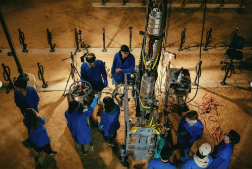 The UCI Rocket Project team preparing for a cold flow for Moch4 on the “café” at UCI