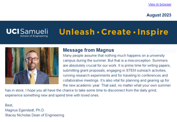 Samueli School of Engineering Newsletter - August 2023