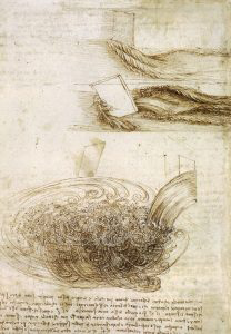 Leonardo da Vinci sketched and wrote about “la turbolenza,” patterns that influence everything from the formation of Jupiter’s red spot to the eradication of pollutants in streams, according to new findings by a UCI-led team.<br />
Public domain / Wikimedia Commons