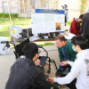 Alumni and industry guests attended Winter Design Review to view student projects, such as the Autopilot Wheelchair.