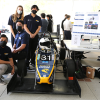 Anteater Formula Racing wheeled out its car for viewers. The team builds an open-wheel, internal-combustion race car inspired by Formula 1 and IndyCar racing to compete at the Formula SAE Knowledge and Dynamic Events.
