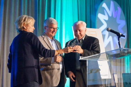 Ronald Stein (right) receives award from Cathy Reheis Boyd and Jay Churchill