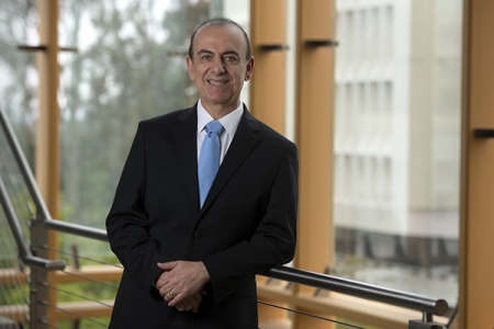 “The ‘Great Immigrant’ recognition by the Carnegie Corporation touches my soul more than any other award or honor because it rewards efforts since 1980, when I first moved to the U.S. as an immigrant from Cyprus,” says Kyriacos Athanasiou. Steve Zylius / UCI