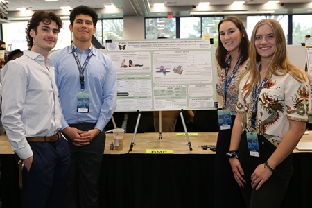 After working in teams on projects for two quarters, students present their ideas by displaying or demonstrating them to a wider audience at Annual Design Review.
