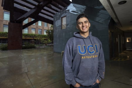 Freshman Marlon Pinedo, who’s majoring in materials science & engineering, took advantage of CAMP’s three-week, residential Summer Science Academy last year. Steve Zylius / UCI