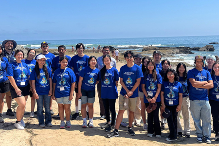 The high school students and camp leaders at the UCI-Crystal Cove Environmental Engineering Summer Institute