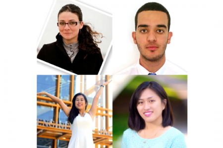 Clockwise from top left: Gabrielle Cobos, Ahmed Farhat, Katherine Tran and Katherine Lai
