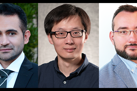 From left, Assistant Professors Hamidreza Aghasi, Sitao Huang and Erdem Sasmaz receive NSF Faculty Early Career Development (CAREER) awards.From left, Assistant Professors Hamidreza Aghasi, Sitao Huang and Erdem Sasmaz receive NSF Faculty Early Career Development (CAREER) awards.