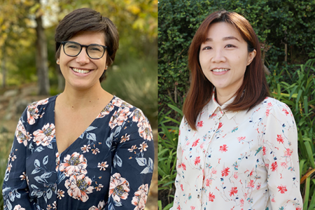 Natascha Trellinger Buswell (left) and Yu-Chien (Alice) Chien were applauded by UCI Women in Technology for their impact and accomplishments in fostering an inclusive culture.