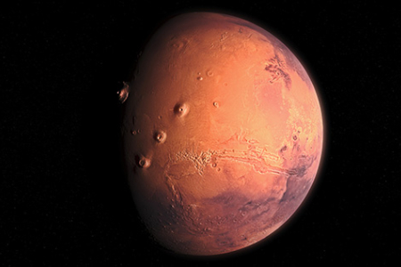 Mars is a destination for many space missions.