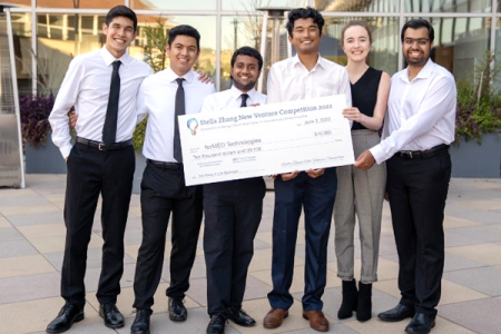 The forMED Technologies team, comprised of biomedical engineering students, won first place in the Life Sciences category at the Stella Zhang New Venture Competition.