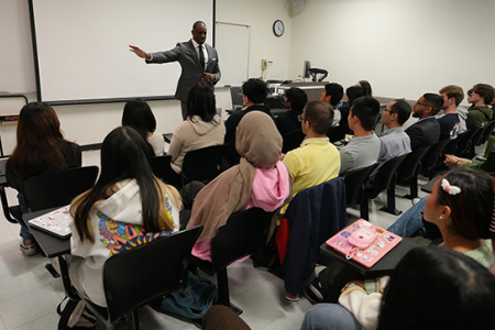 California’s State Transportation Agency Secretary Toks Omishakin spoke to UCI civil and environmental engineering students about safety and climate during Earth Month.