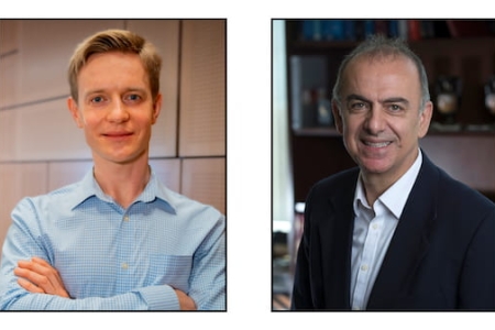 Maksim Plikus (left), professor of developmental & cell biology, and Kyriacos Athanasiou, Distinguished Professor of biomedical engineering and Henry Samueli Chair in Engineering, are co-principal investigators on the new project. Steve Zylius / UCI