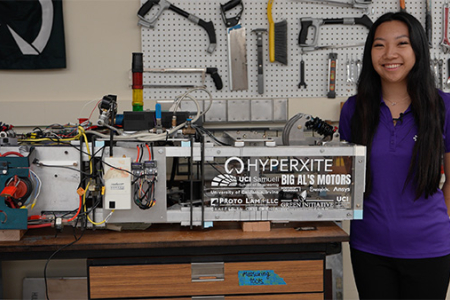 Society of Women Engineers (UCI) President Rachael Koo is braking engineer at HyperXite