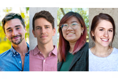 This year's NSF Graduate Research Fellows are, clockwise, Andrew Rowley, Bryce Wilson, Kimmai Phan and Courtney Kay Carlson.