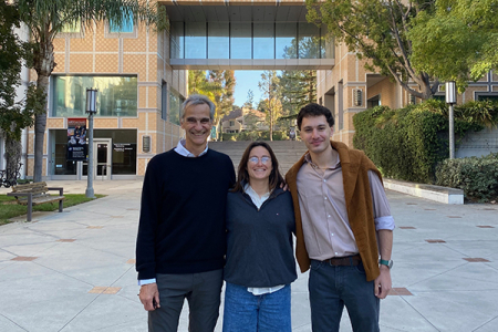 “This research has great potential for advancing energy-efficient technologies and improving system designs across various disciplines,“ said Distinguished Professor Tryphon Georgiou, pictured, left, with coauthors Olga Movilla Miangolarra (center) and Ralph Sabbagh (right). 