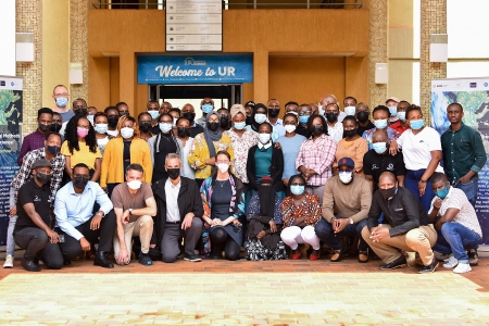 Mechanical and aerospace engineering Distinguished Professor Tryphon Georgiou (first row, fourth from left) spent a week at the University of Rwanda as an instructor for Quantum Leap Africa, a program established to train the next generation of innovators in information science and technology.