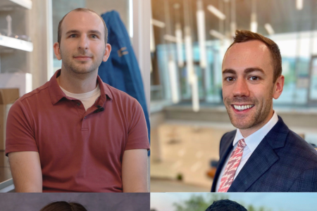 Four early career engineering faculty receive research awards, clockwise from top left, Ty Christoff-Tempesta, Matthew Dean, Christopher Ignacio Olivares Martinez and Fei Xia.