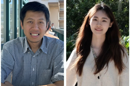 Zhou Li (left) and Danyu Sun earn Best Paper Award.