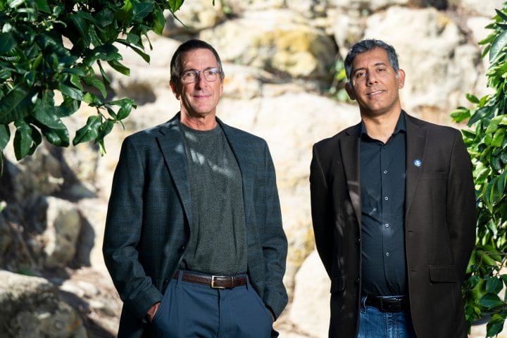 Mohammad Javad Abdolhosseini Qomi (right), UC Irvine professor of civil and environmental engineering, here with co-principal investigator Russ Detwiler